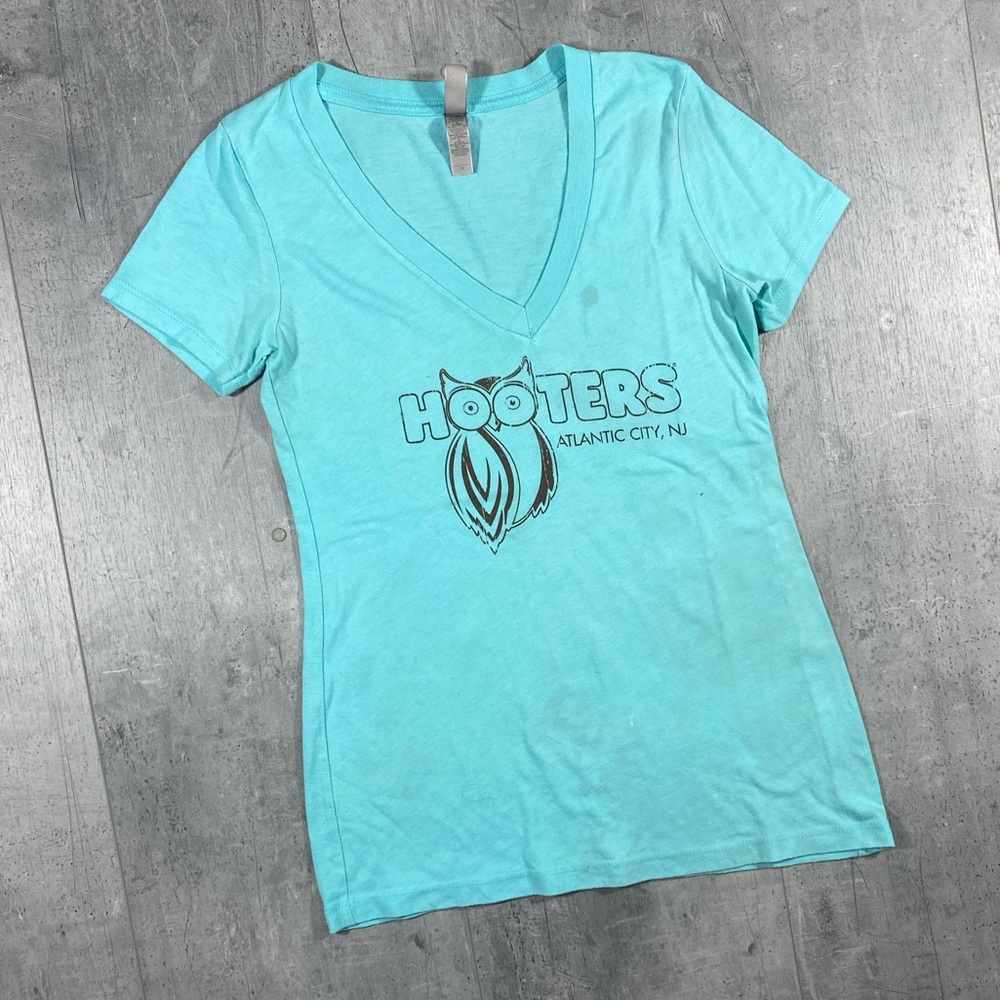 Blue Hooters V-Neck Tee Shirt